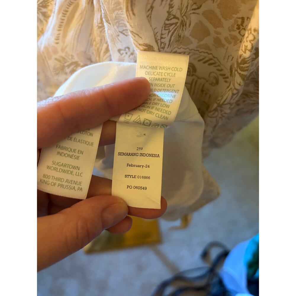 LILLY PULITZER Abralynn 100% Linen Shirtdress Sand Bar Palm Beach Paradise 12 - Picture 12 of 15